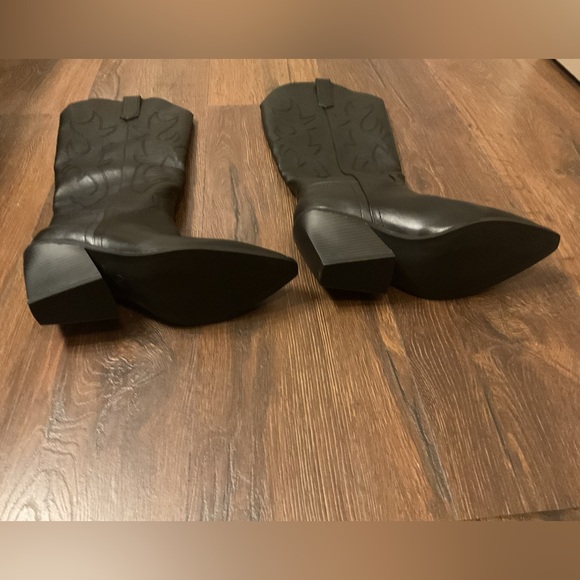 Madden Girl Black Over-the-Knee Western Block-Heel Boots - Picture 4 of 4